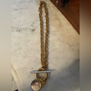 Great condition twisted silver toggle necklace